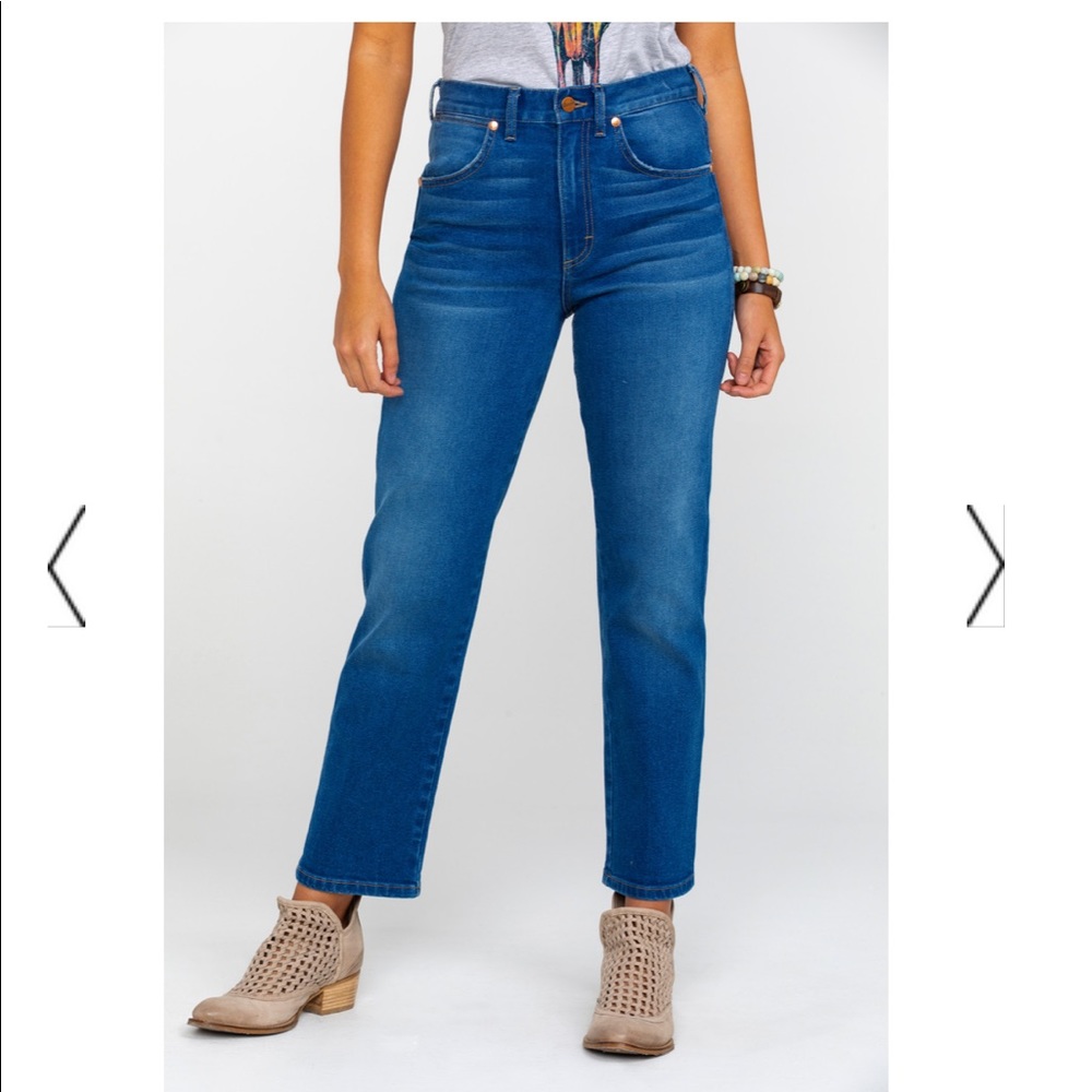 WRANGLER BLUE HIGH RISE HERITAGE JEANS sz 27 Women’s New Blue Lagoon Pants